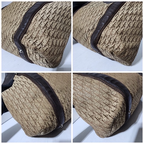 Authentic Christian Dior Diorissimo Street Chic Tote Bag Brown/Beige - Picture 10 of 11